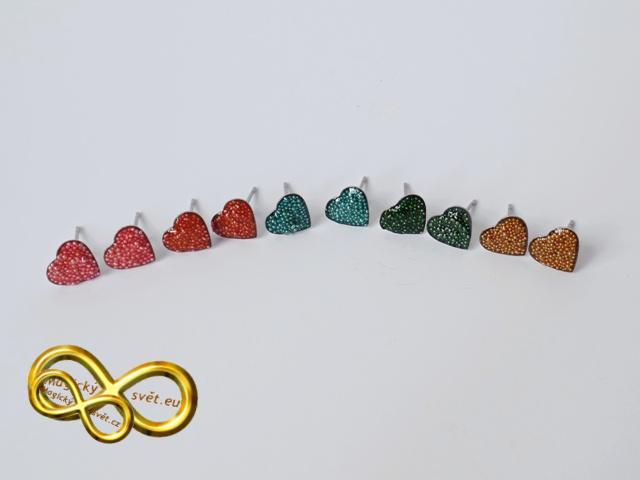 Náušnice srdce kuličkové modré