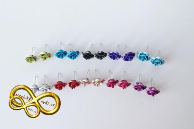 Náušnice růže kovová světle modrá