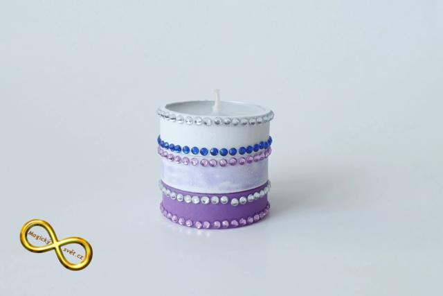 Svíčka čajová fialková s kamínky