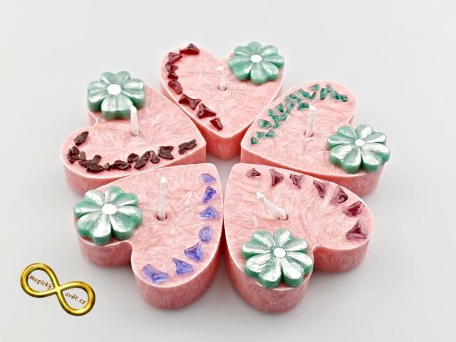 Svíčka zdobené srdce červená