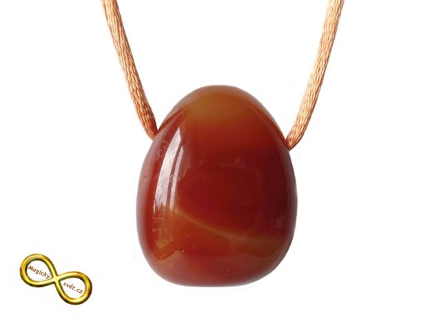 Náhrdelník Karneol na šňůrce
