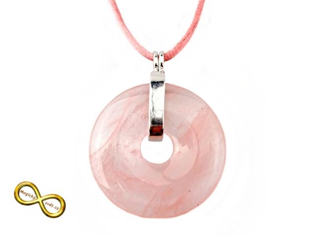 Náhrdelník s velký donut z Jahodového křemene