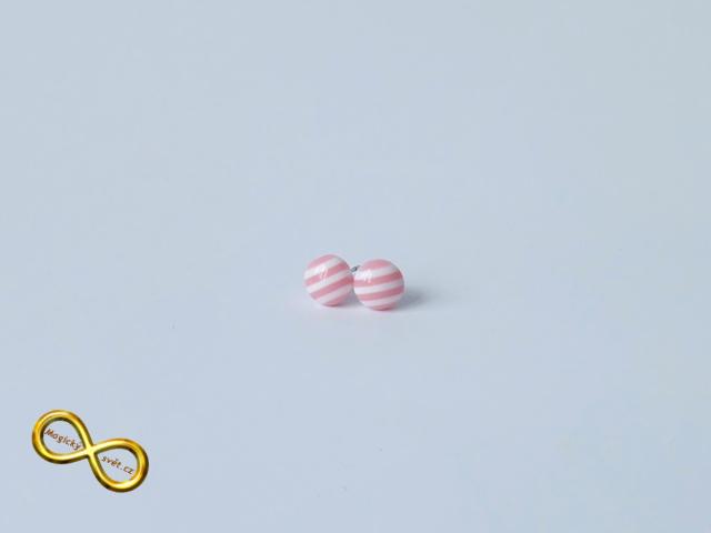 Náušnice proužky růžové