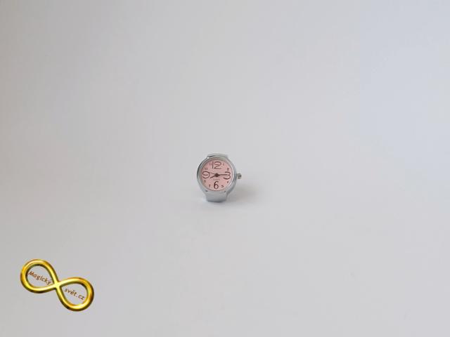Prstýnek hodinky růžový