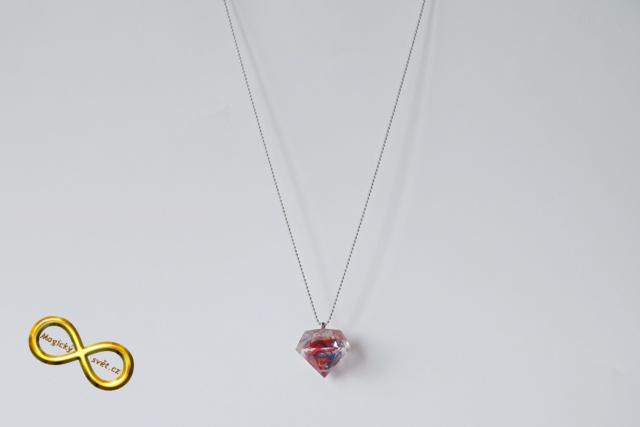 Náhrdelník "Resin" tvar diamant barevný