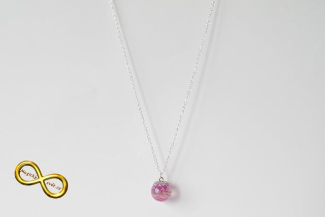 Náhrdelník "Resin" kulička fialová 1