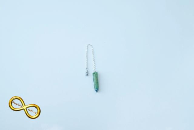 Kyvadlo "Resin" zelené se spirálou s návodem