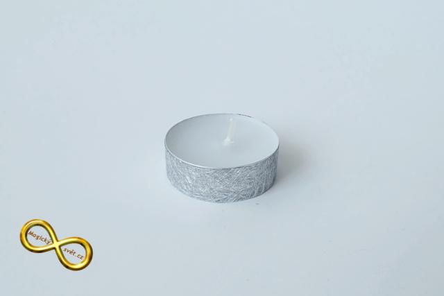 Svíčka čajová stříbrná