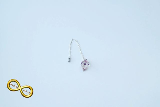 Kyvadlo "Resin" čiré s fialovým zdobením s návodem