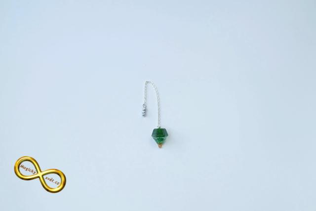 Kyvadlo "Resin" zelené se žlutou špičkou s návodem