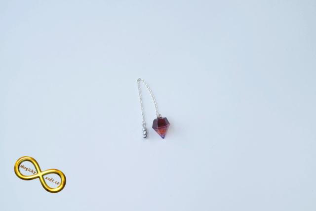 Kyvadlo "Resin" červené s růžovou špičkou s návodem