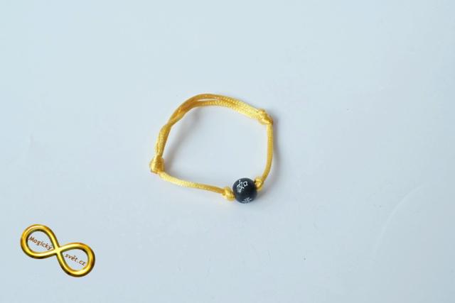 Náramek žlutý s korálkou - malý