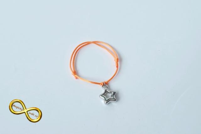 Náramek neon oranžový s hvězdou