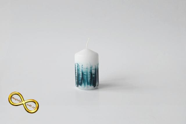 Svíčka malá tmavá tyrkysová