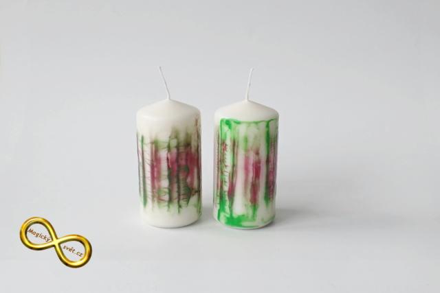 Svíčka střední žíhaná zeleno-hnědá