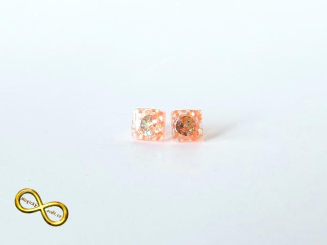 Náušnice "Resin" oranžové