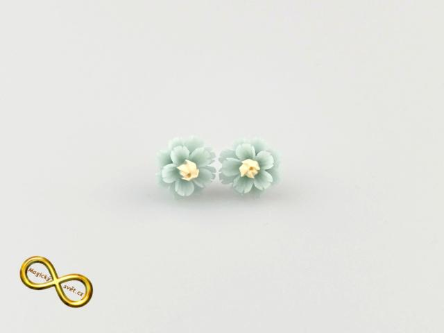 Náušnice kytičky střapaté šedé