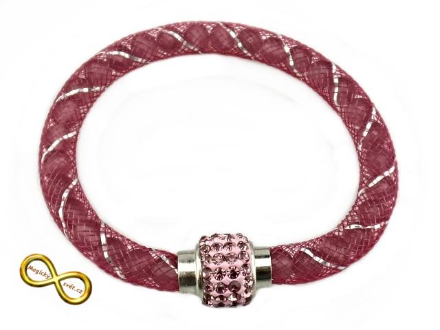 Náramek "korálky v dutince" vínový