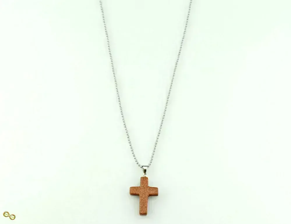 Náhrdelník křížek z Avanturinu oranžového