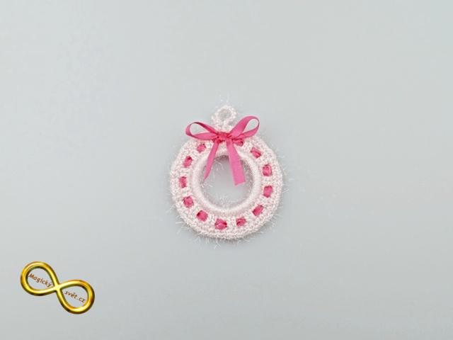 Vánoční závěsná dekorace růžová