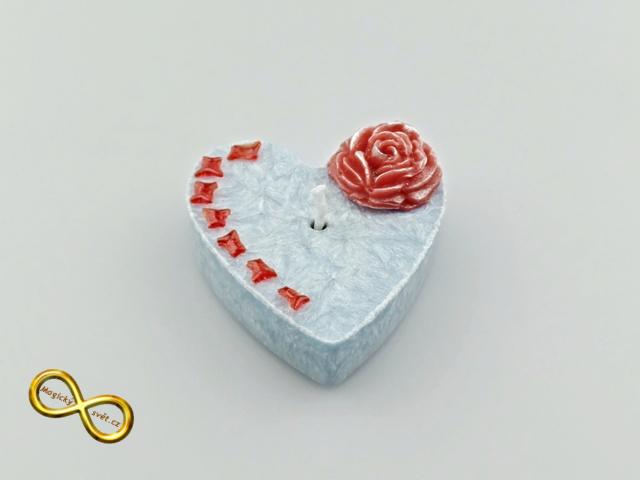 Svíčka zdobené srdce modrá