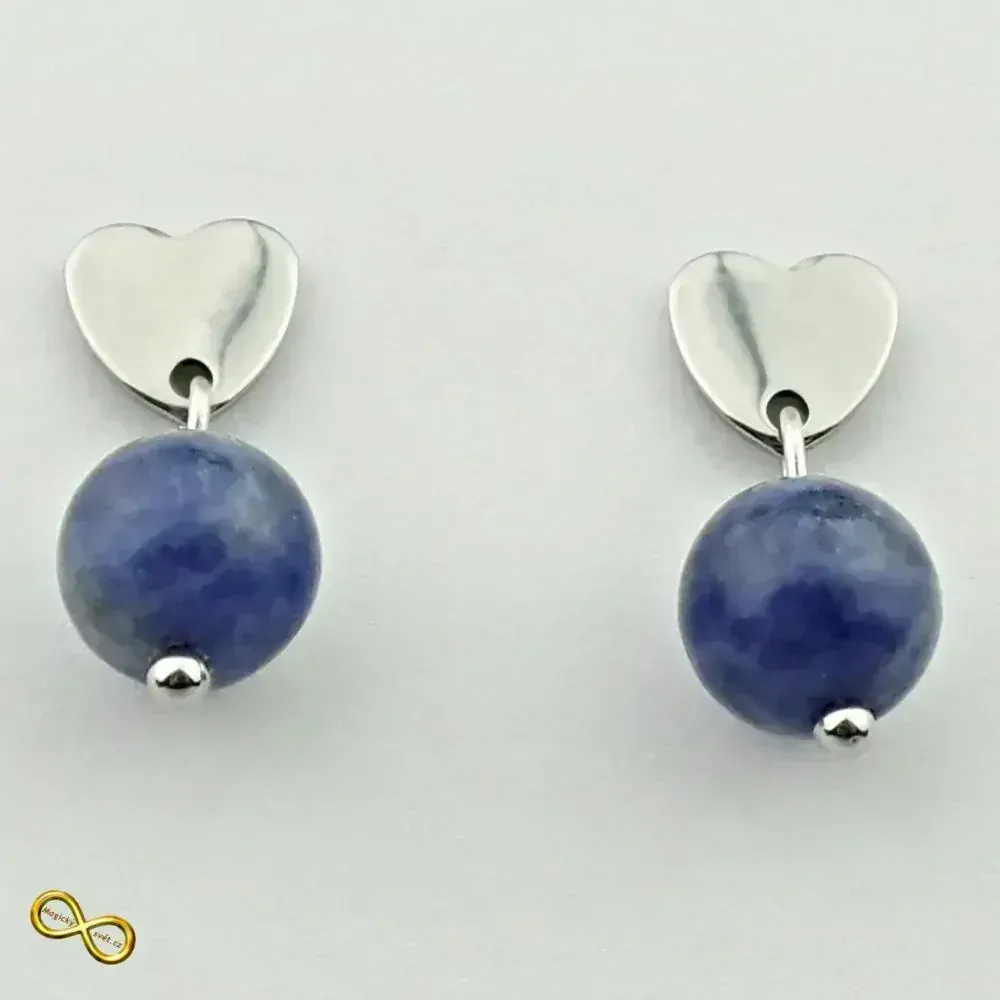 Náušnice srdce se Sodalitem