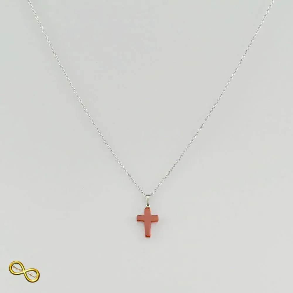 Náhrdelník křížek z Karneolu