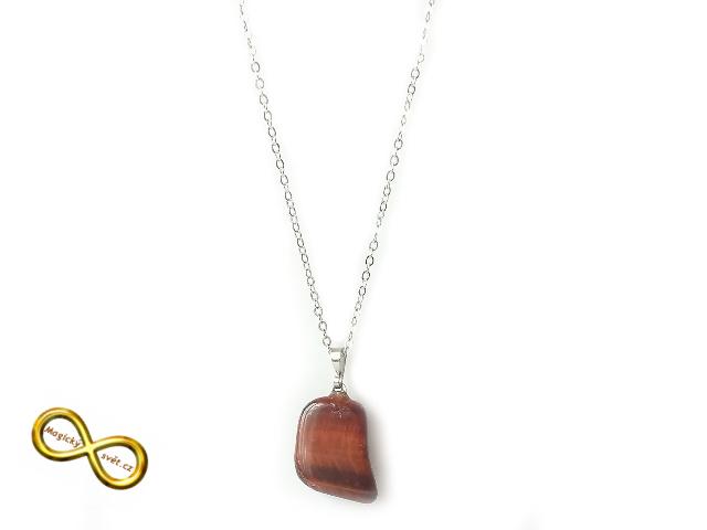 Náhrdelník Tygří oko - Býčí oko na řetízku