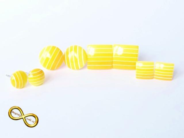 Náušnice proužky žluté