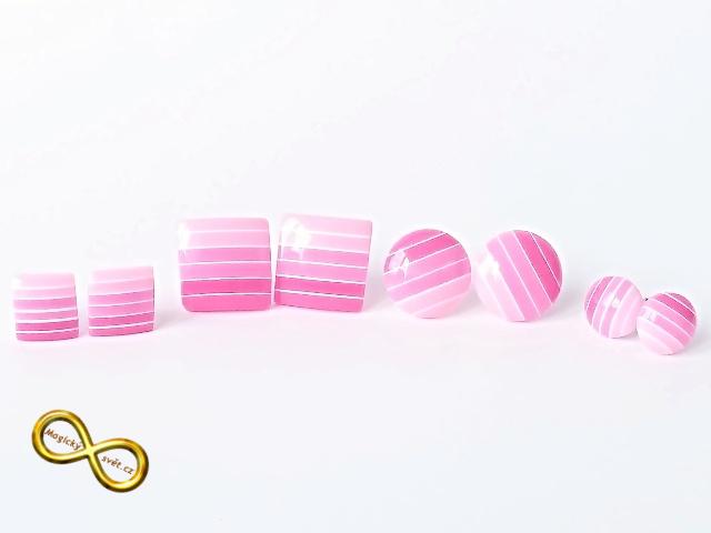 Náušnice proužky růžové