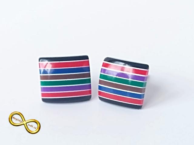 Náušnice proužky tmavé - 4 velikosti