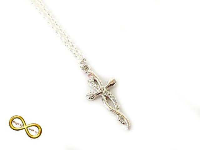 Náhrdelník Propletený kříž s šatony