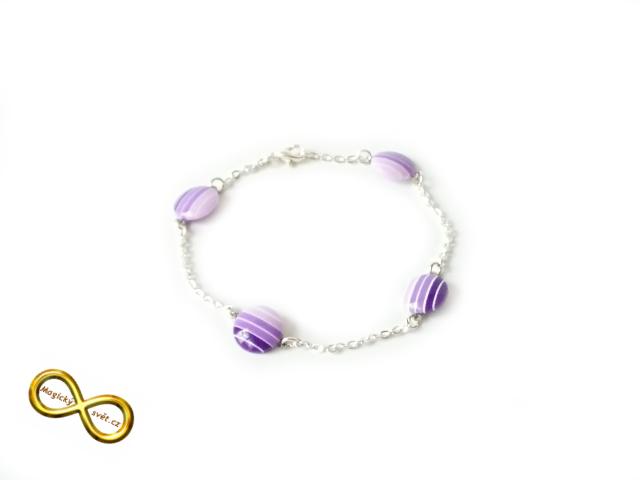 Náramek proužky fialové