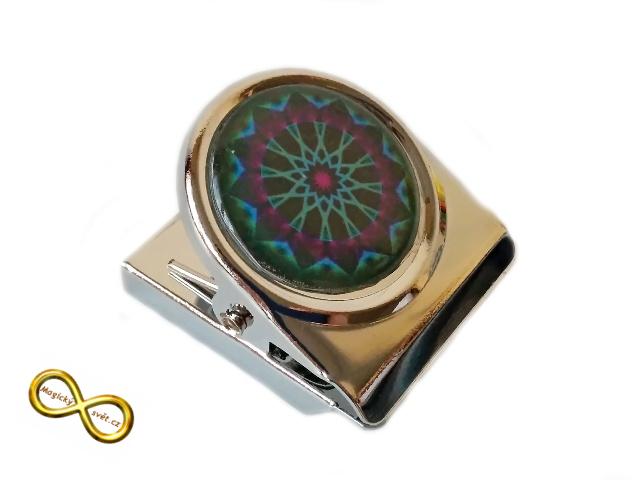 Kovový klip s Magickou mandalou 37