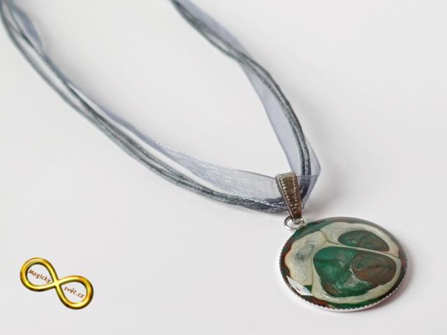 Náhrdelník béžovo-zelený "Magical Fantasy"