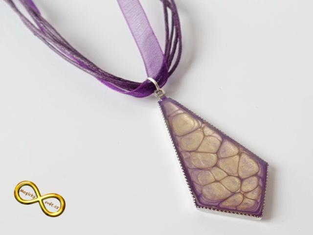 Náhrdelník zlato-fialová kravata "Magical Fantasy"