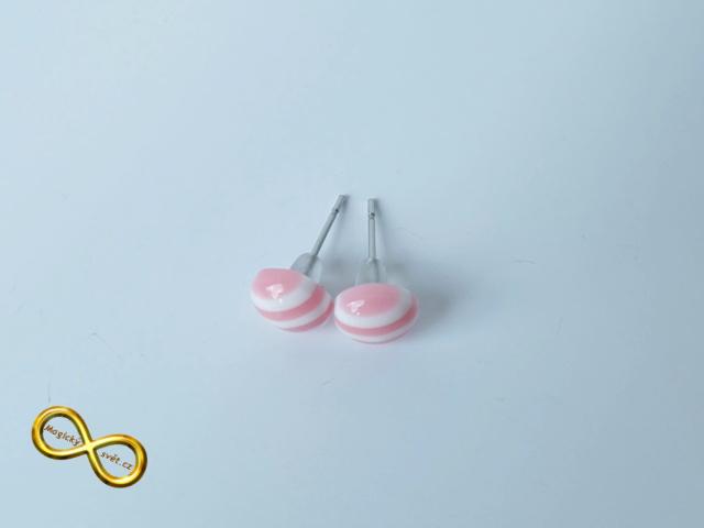 Náušnice proužky růžové