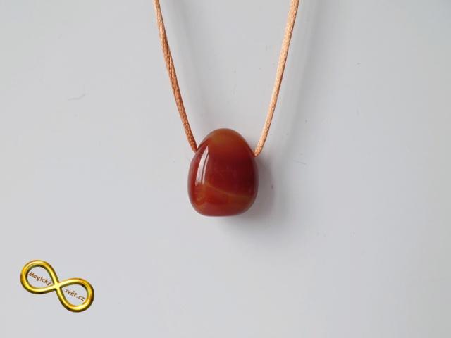 Náhrdelník Karneol na šňůrce