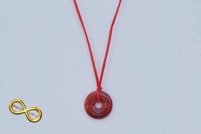 Náhrdelník s malým donutem z Karneolu