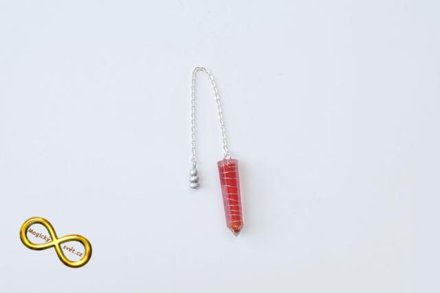 Kyvadlo "Resin" červené se spirálou s návodem