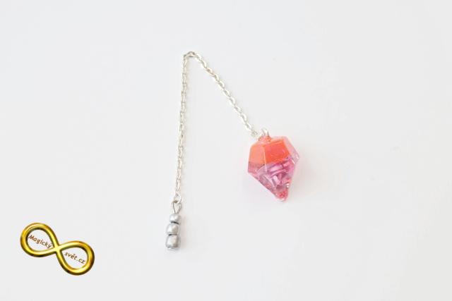 Kyvadlo "Resin" oranžové s růží s návodem