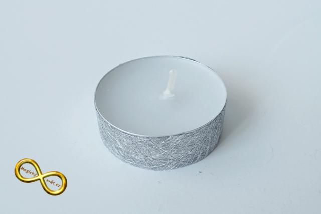 Svíčka čajová stříbrná