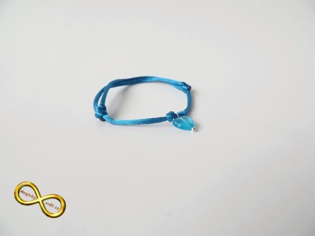 Náramek modrý s korálkou