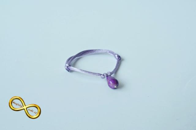Náramek fialový s korálkou
