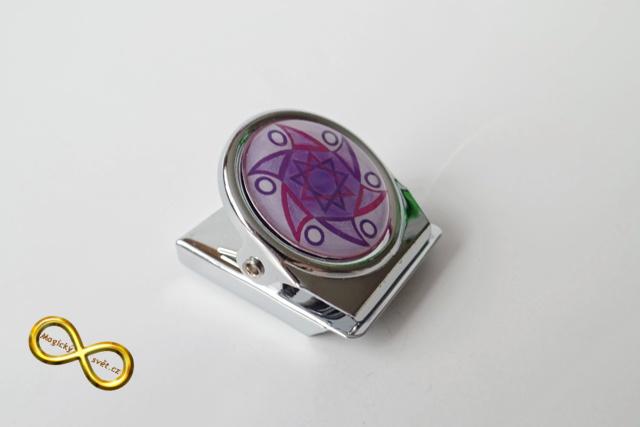 Kovový klip s malovanou mandalou "Vnitřní kouzlo"