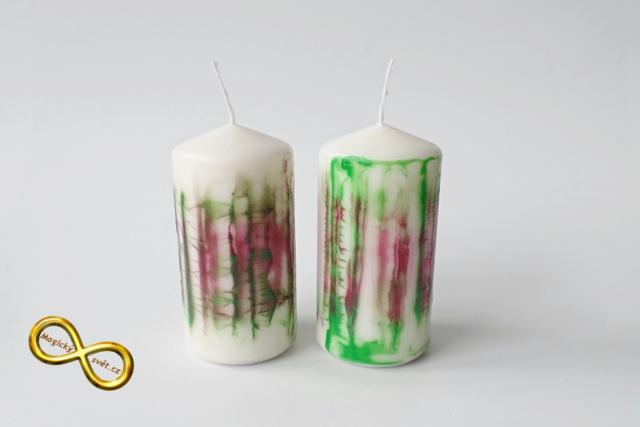 Svíčka střední žíhaná zeleno-hnědá