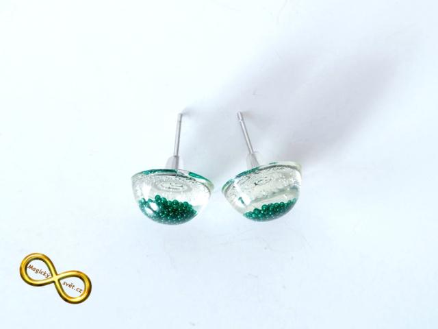 Náušnice "Resin" zelené