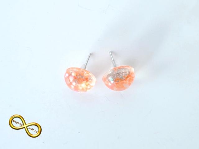 Náušnice "Resin" oranžové