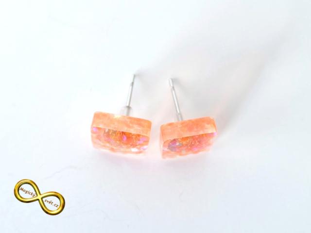 Náušnice "Resin" oranžové