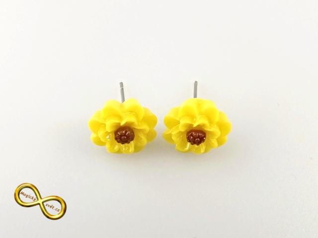 Náušnice kytičky žluté